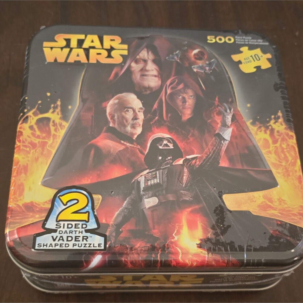 Star Wars 500pc Double-Sided Darth Vader Shaped Interlocking Puzzle Tin